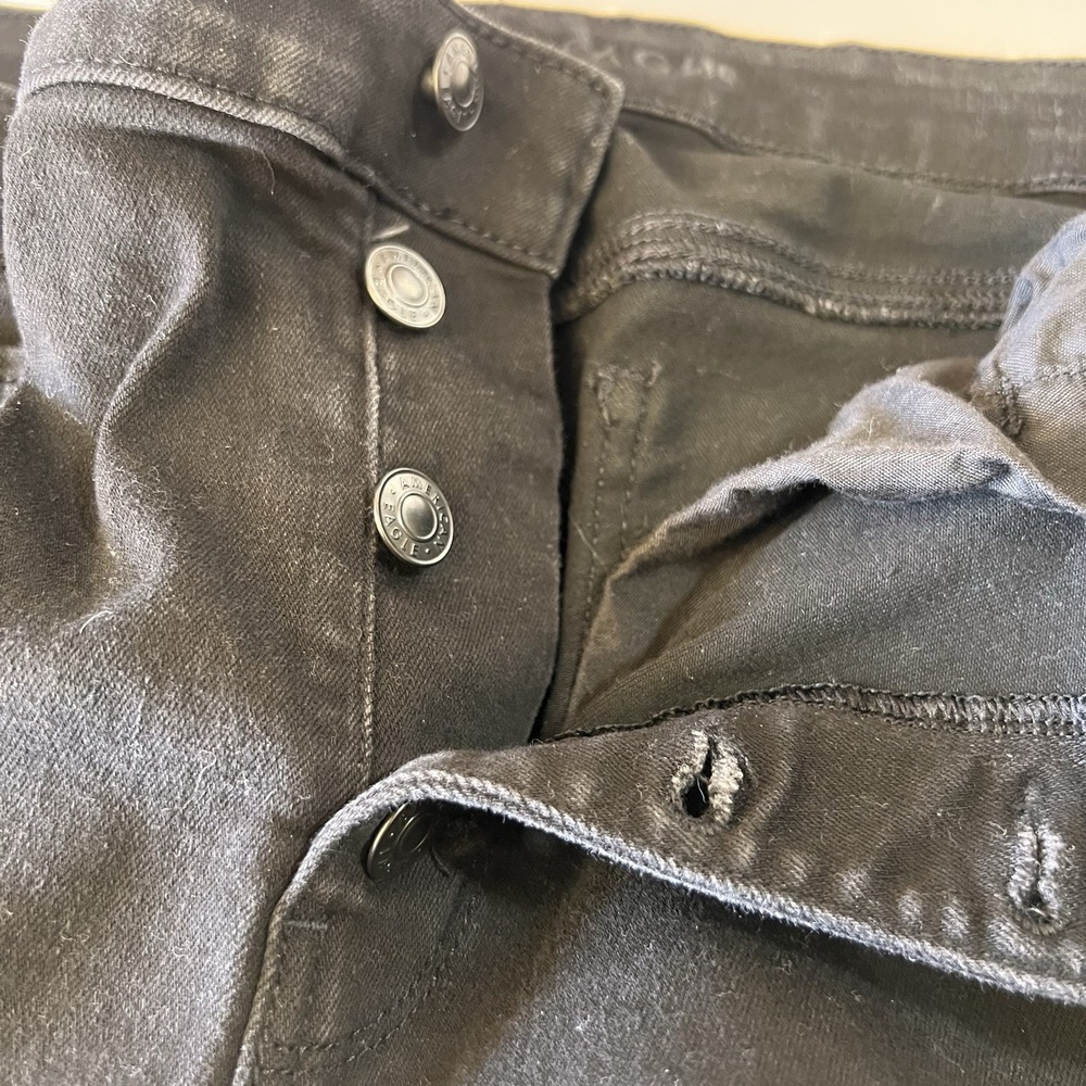 American Eagle Jeans Women 16 Black Hi Rise Festival Flare Next Level Stretch - Picture 7 of 12